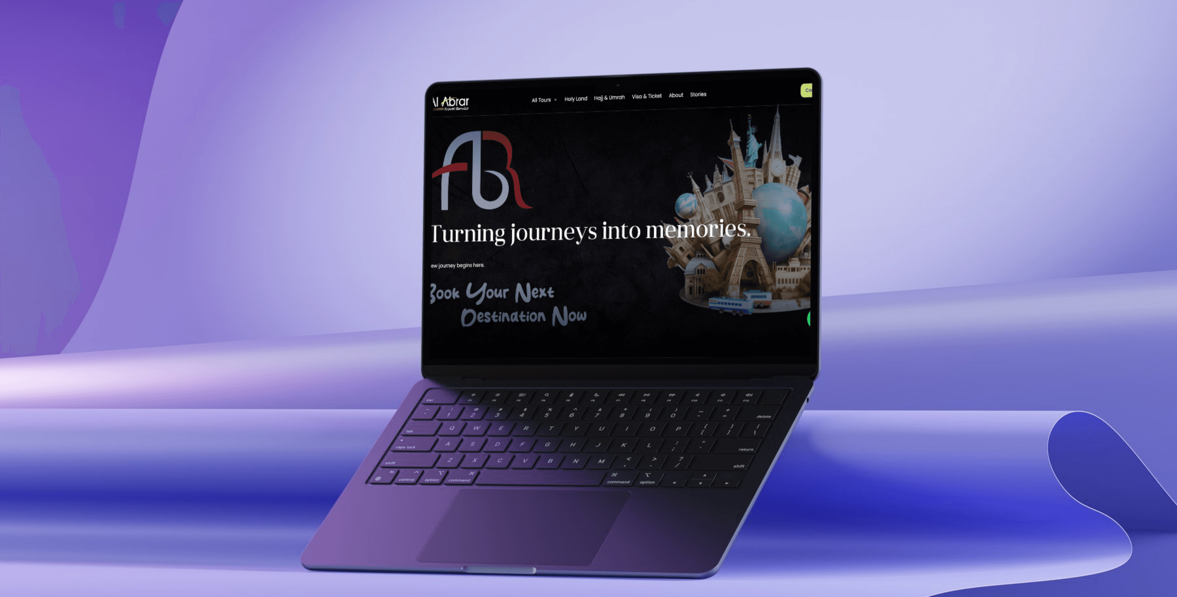 Rail Rolls Website on Laptop